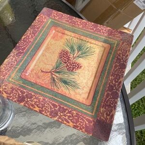 Set of 3 vintage Merritt Designs Woodlands Pine Branch plates